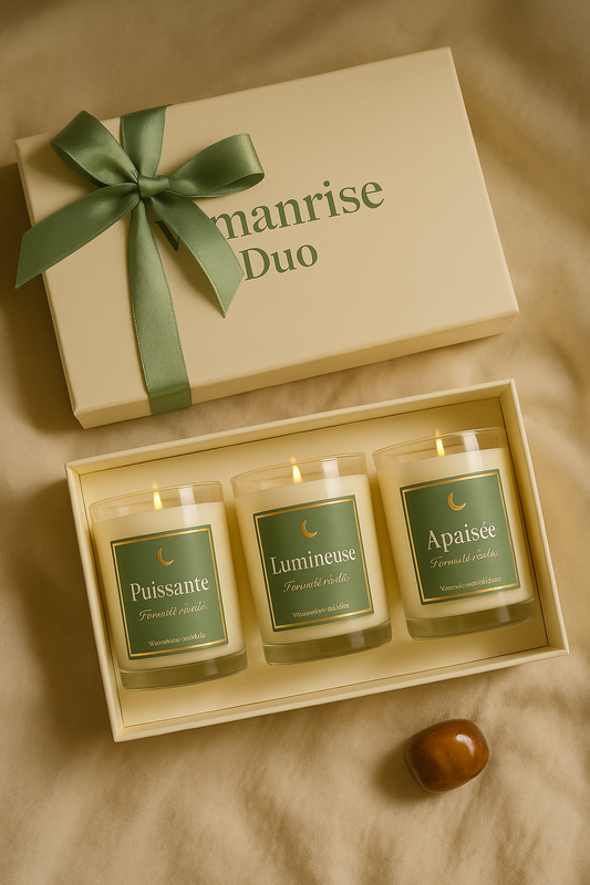 Pack de 3 bougies – “Ton trio énergétique”